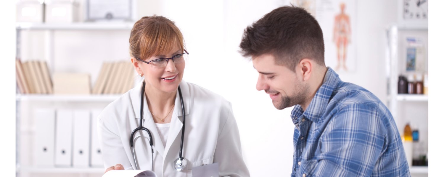 man at the doctor's office 